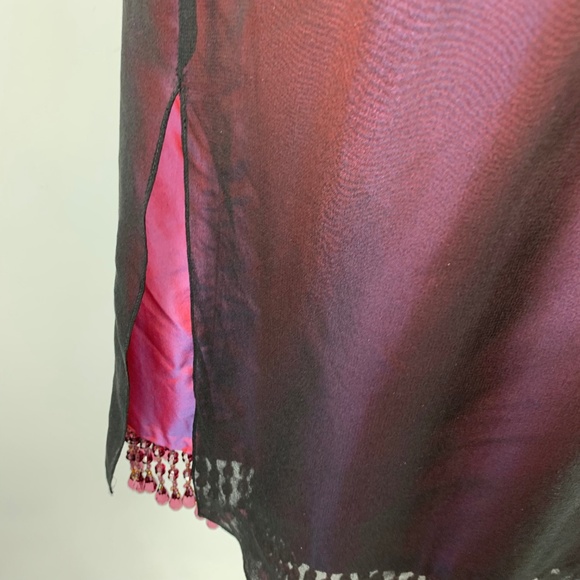 Tahari Sz 8 Formal Dress Silk Purple Beading Semi - Picture 7 of 8